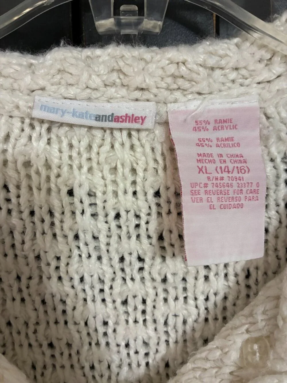 Vintage MARY-KATE & ASHLEY Sweater Girls XL 14/16 Duster Knit Cardigan Y2K